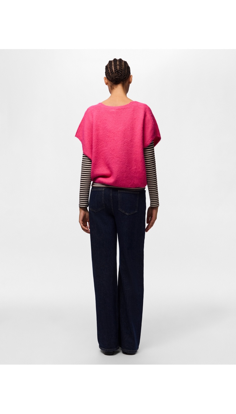 Pull Maille Shocking Pink PCALLIE PIECES - 2 | TOP